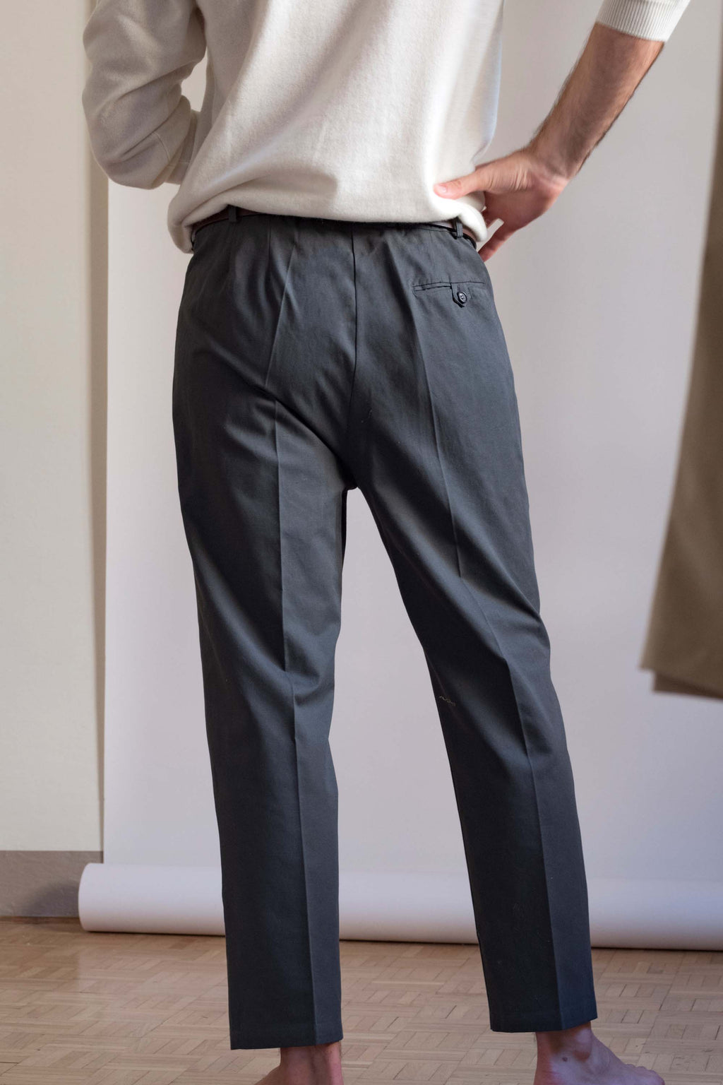 Cotton Trousers in Onyx