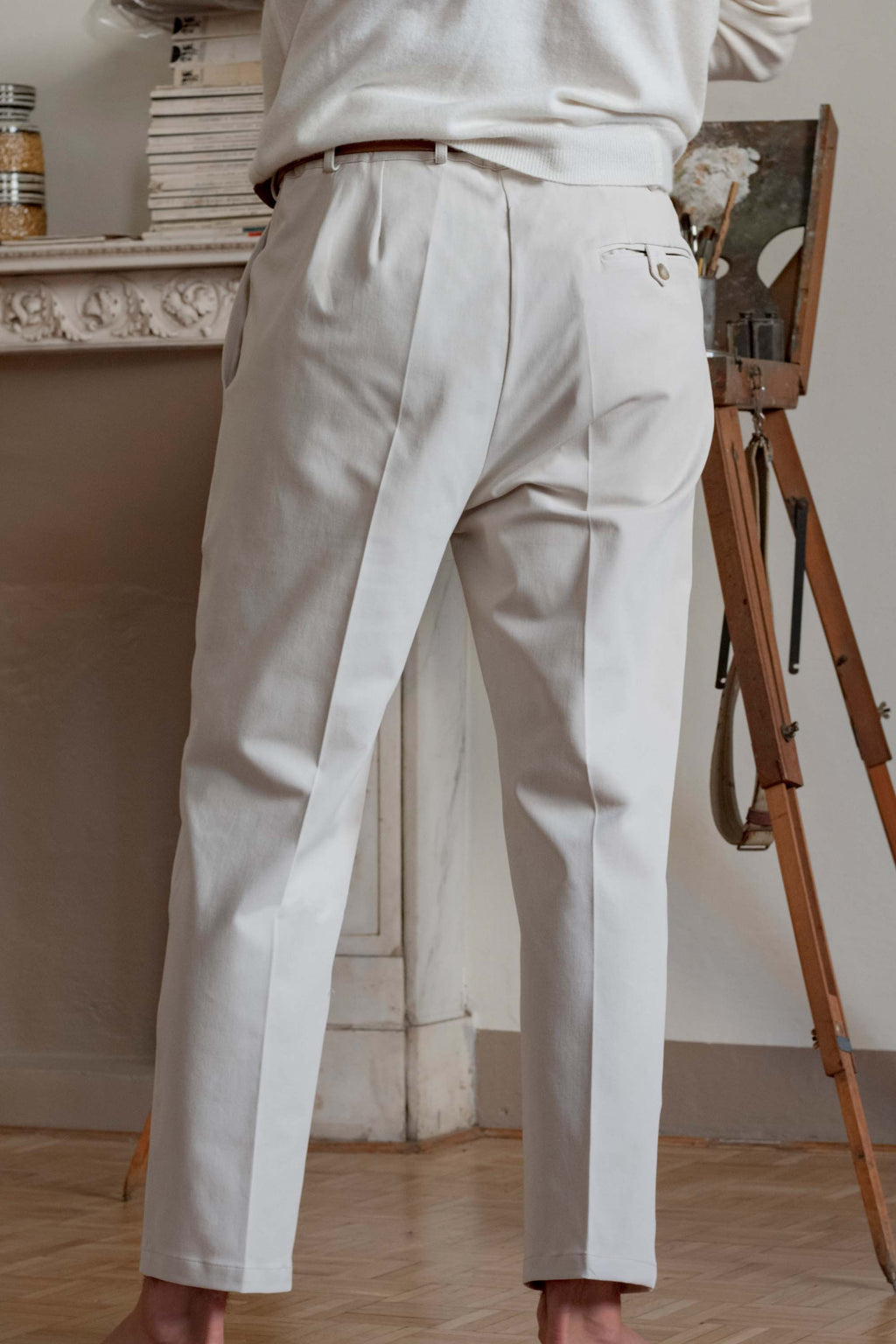 Cotton Trousers in Ecru