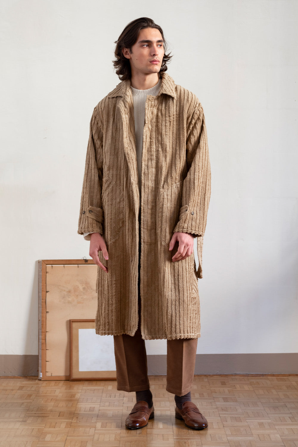 Cotton Overcoat in Hide