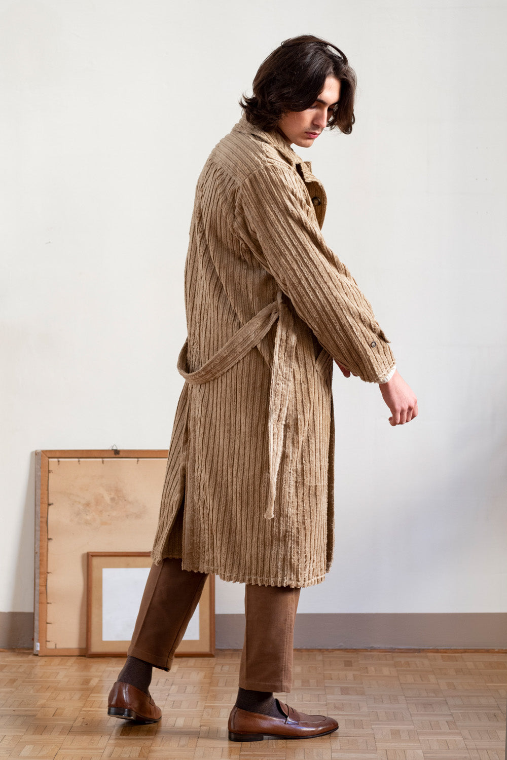Cotton Overcoat in Hide