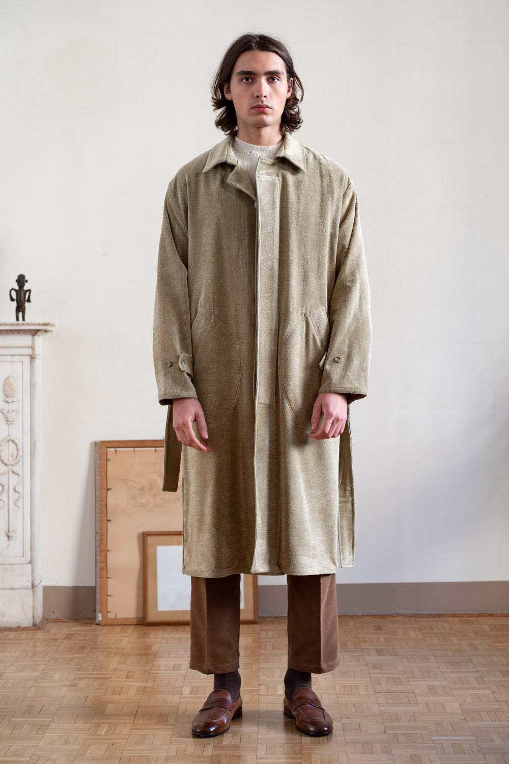 Cotton Overcoat in Mustard