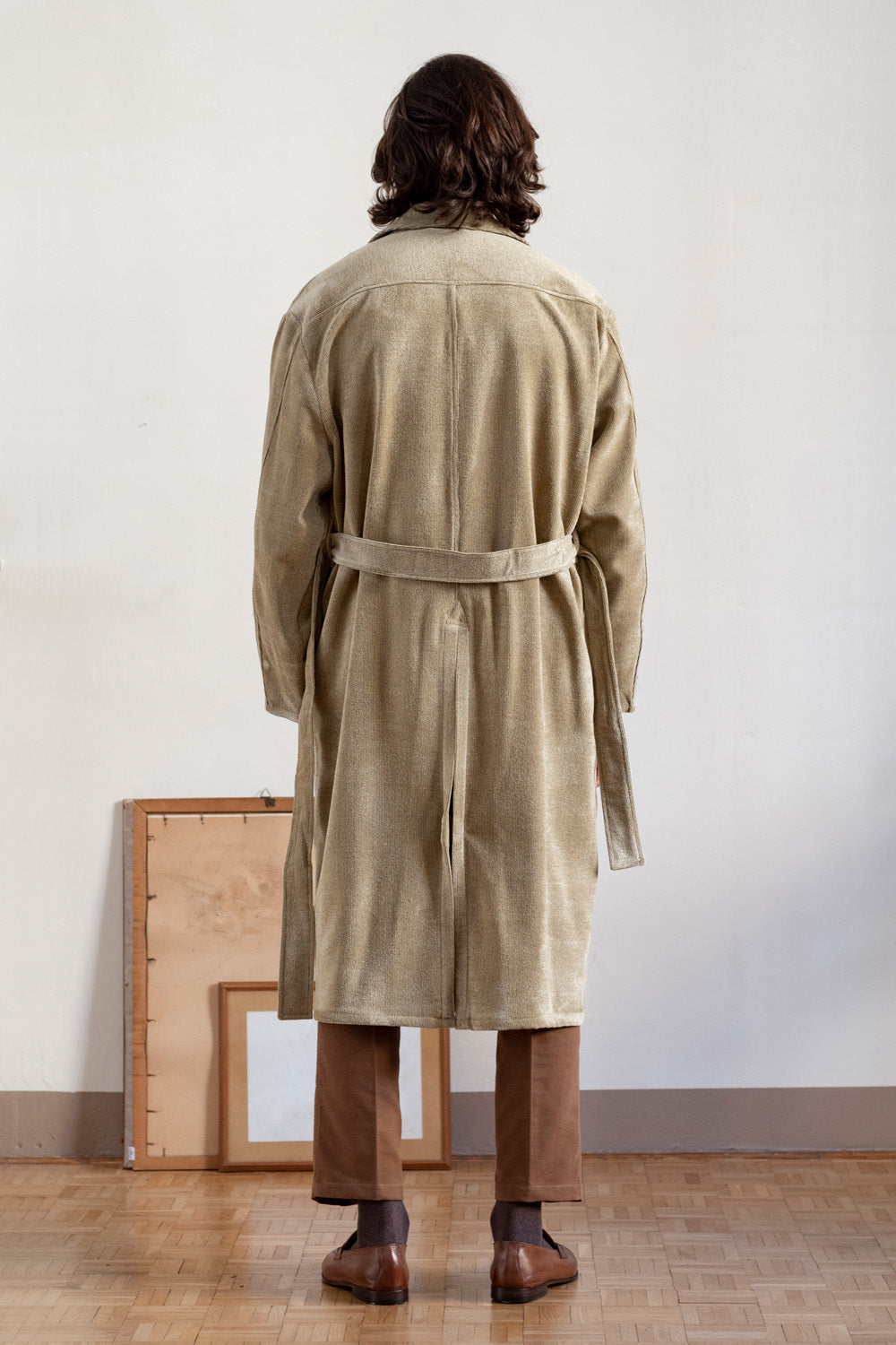 Cotton Overcoat in Mustard