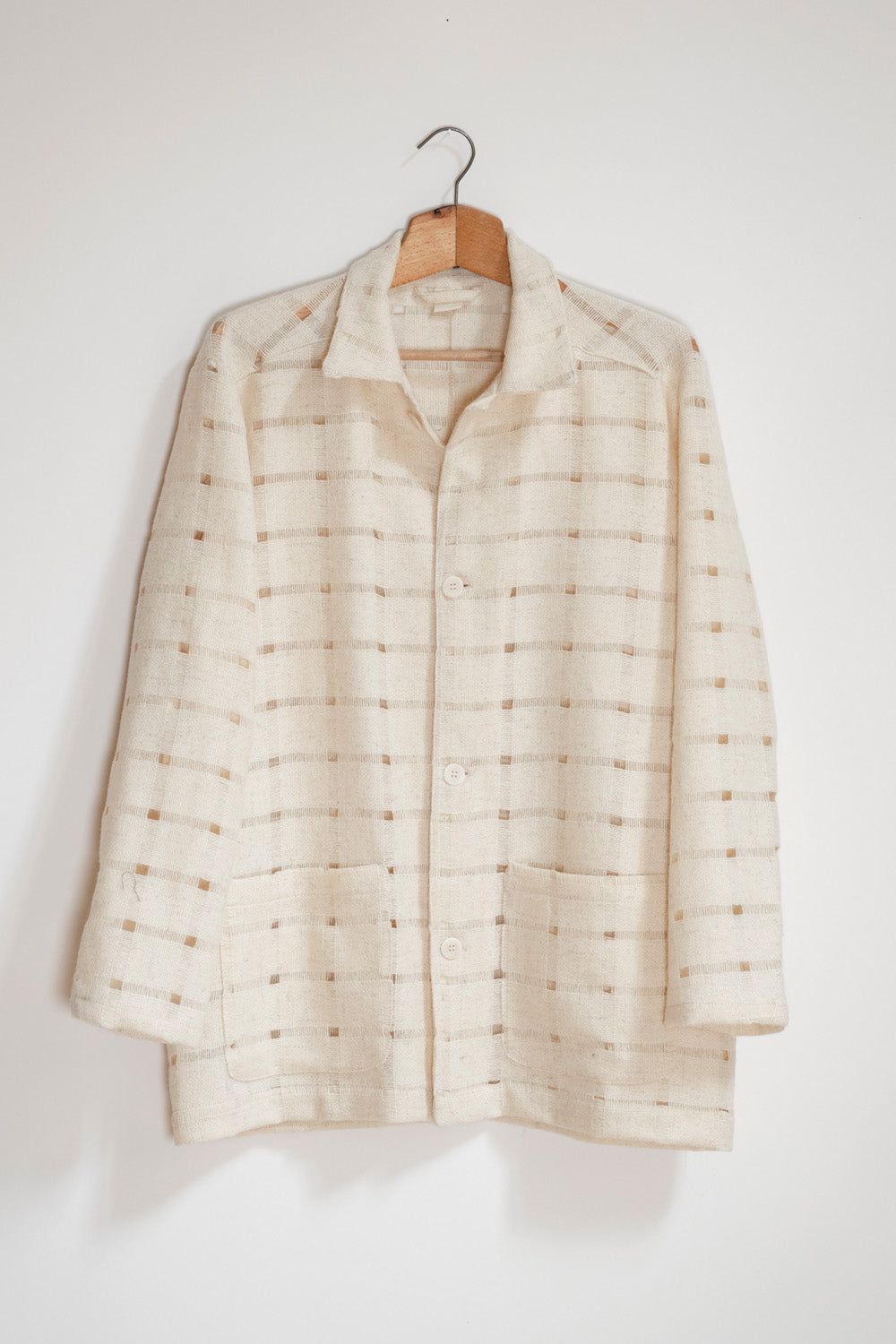 Wool Lab Coat in Quadrato