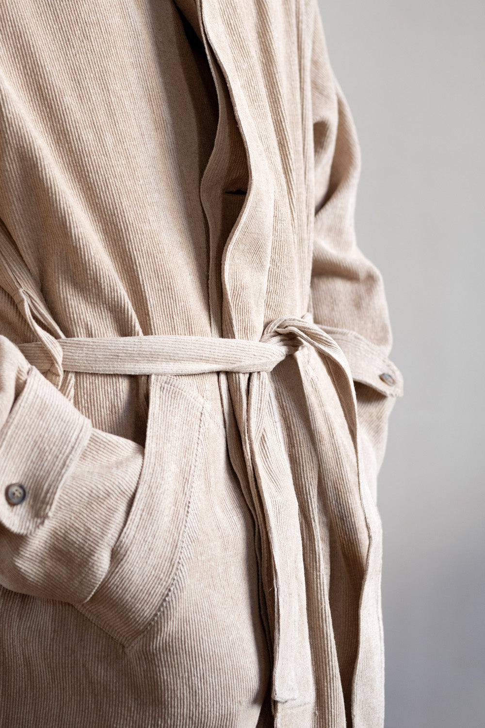 Linen Blend Overcoat in Safari