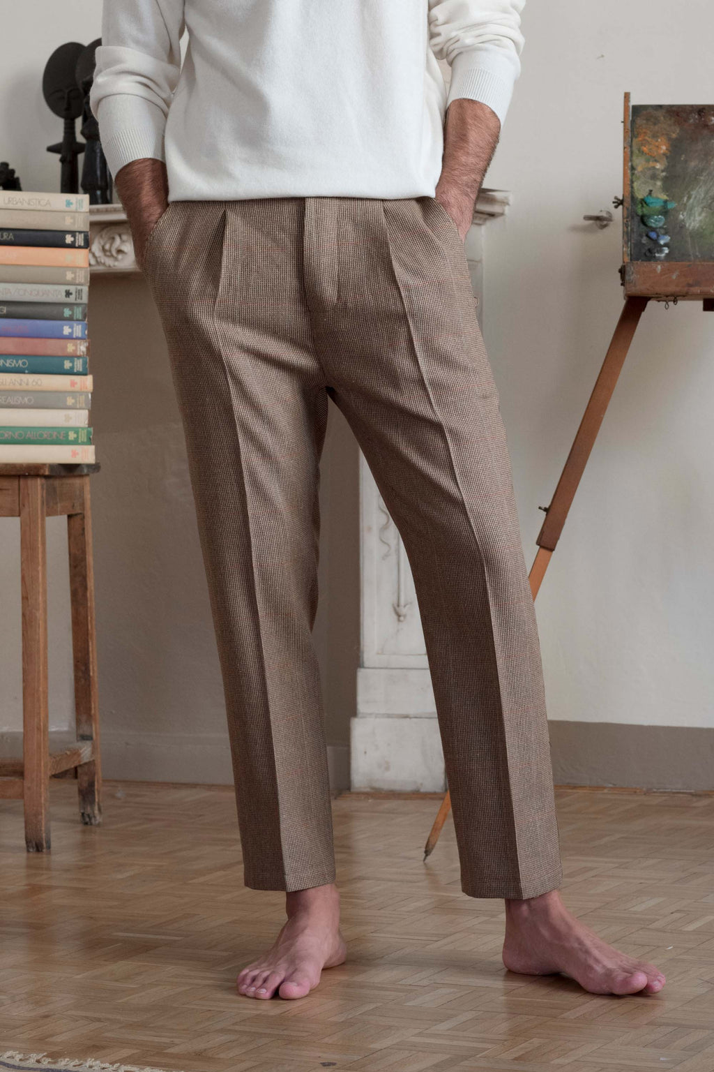 Wool Trousers in Teak