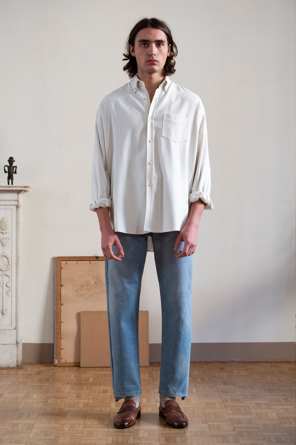 Oversized Shirt in Raw Silk