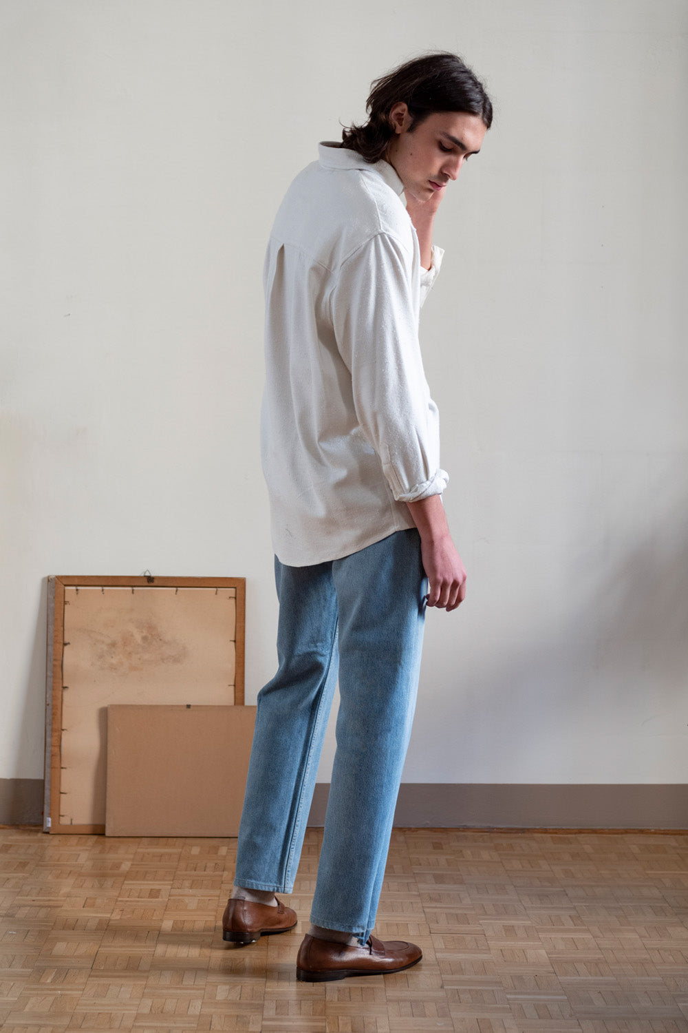 Oversized Shirt in Raw Silk