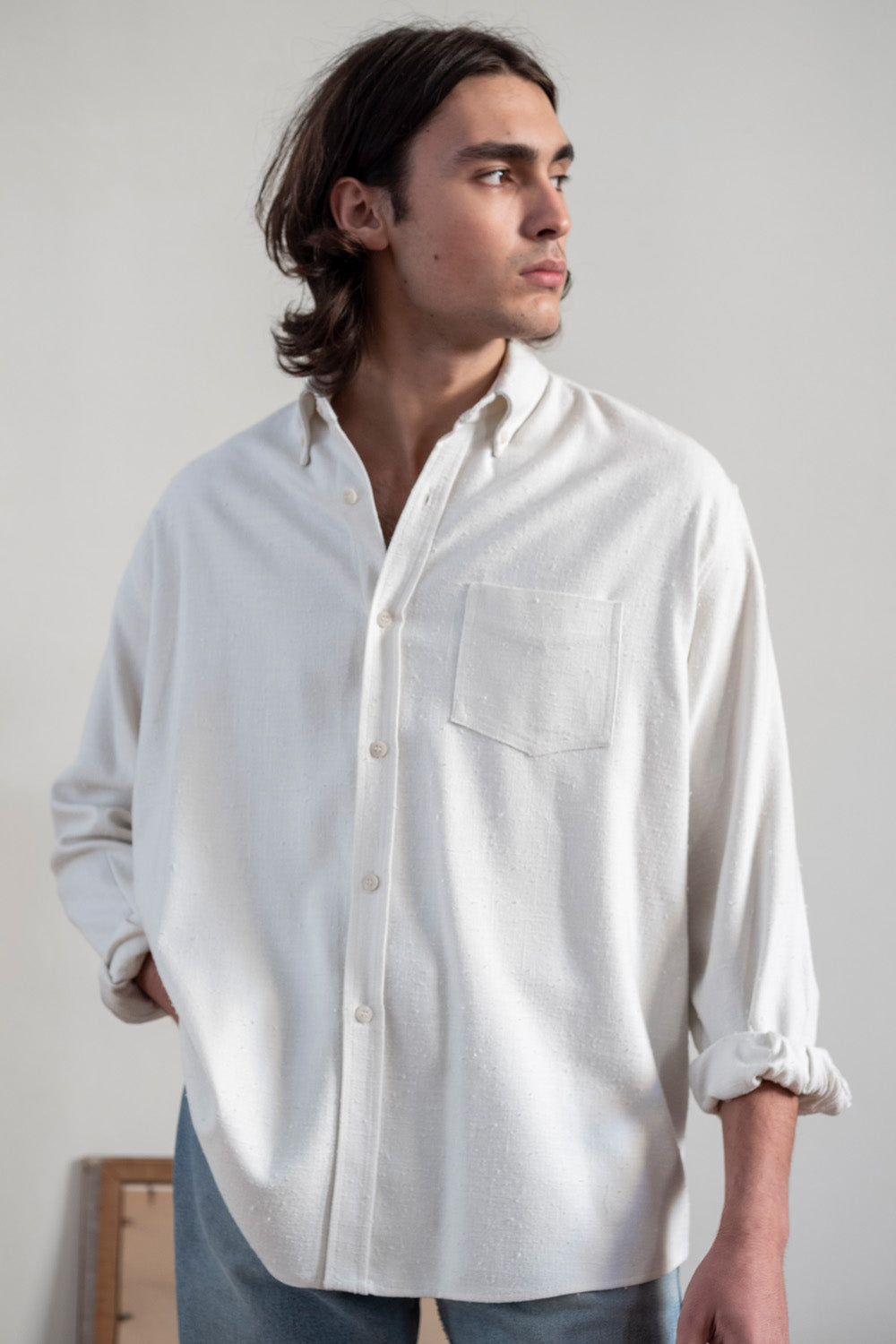 Oversized Shirt in Raw Silk